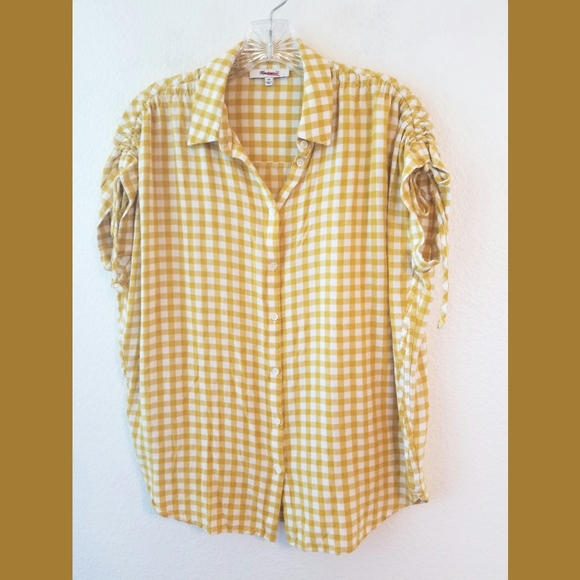 Madewell Tops - Madewell Central Gingham Ruched Check Shirt XS